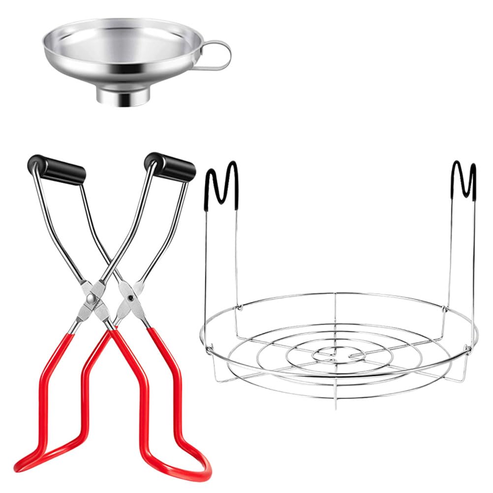 Teiliges Edelstahl Einmachglas Set 3 Stück Mit Trichter Und Heißabstellgriff Für Einweck- Und Dosengläser Küchenzubehör 