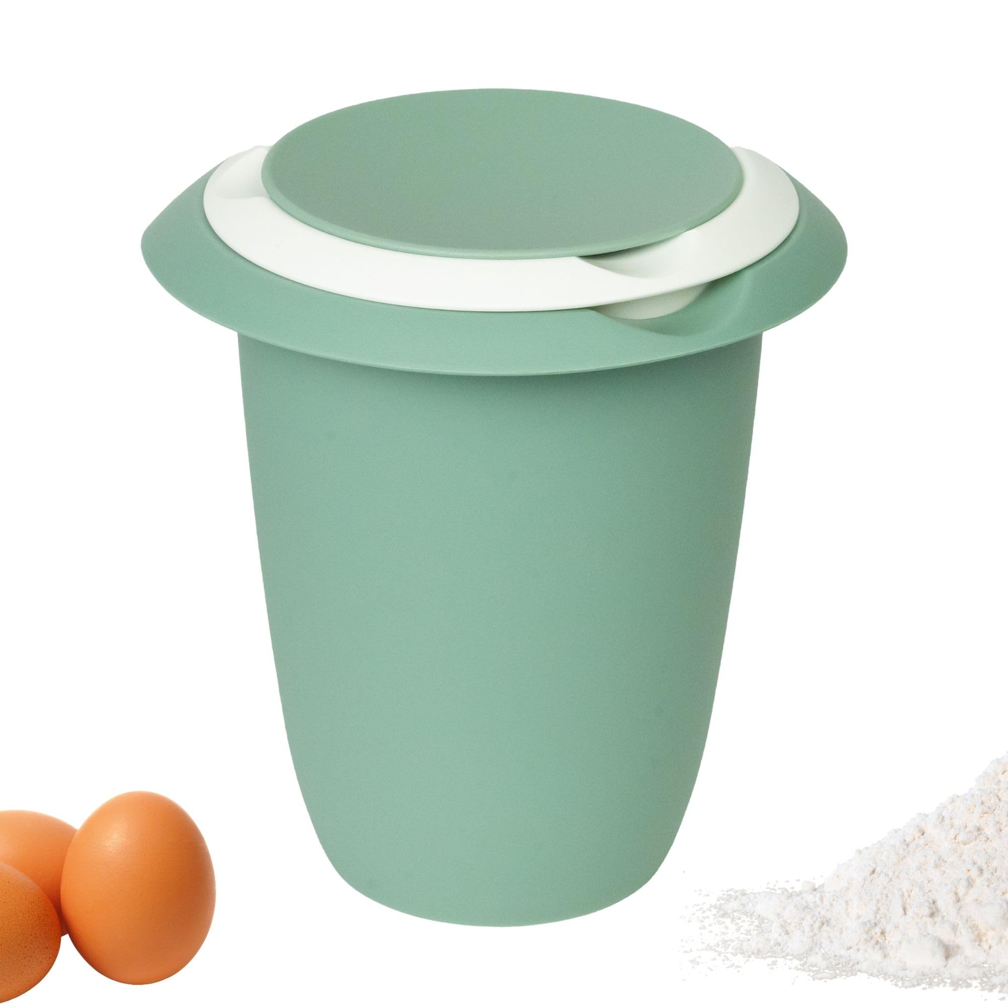 Westmark Quirltopf mit zweigeteiltem Deckel fürtágliches Gebrauch im Haus und Garten, 1 l, inkl. Ausgießer, aus Kunststo