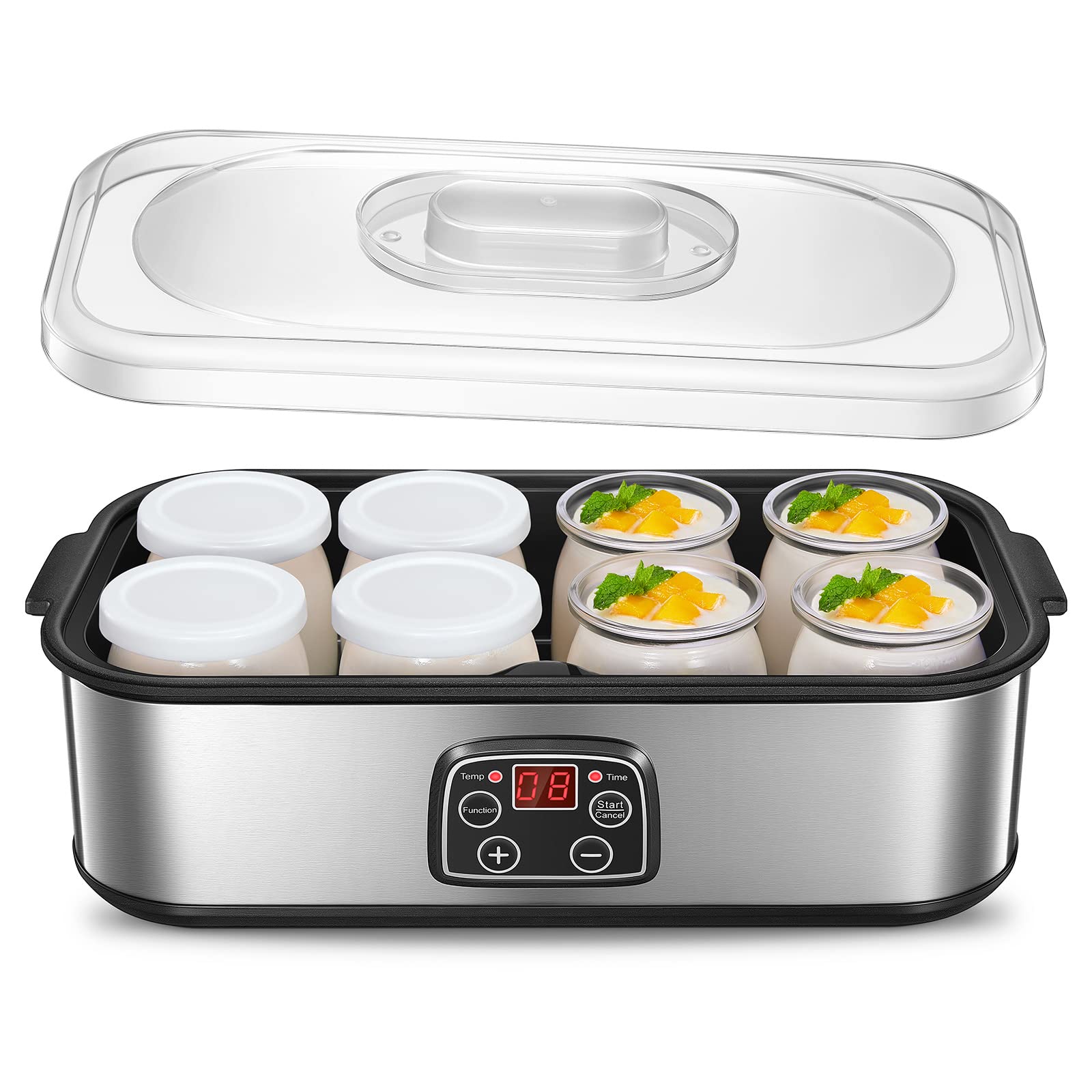 Griechische Joghurtmaschine 8 Gläser One-Touch-Display: Für gesunde, aromatische Joghurtoptionen bei Babys, Kids und in 